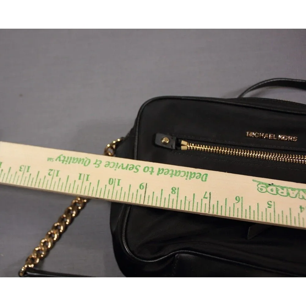 Michael Kors Black Crossbody Bag Gold Hardware Zip Adjustable Strap